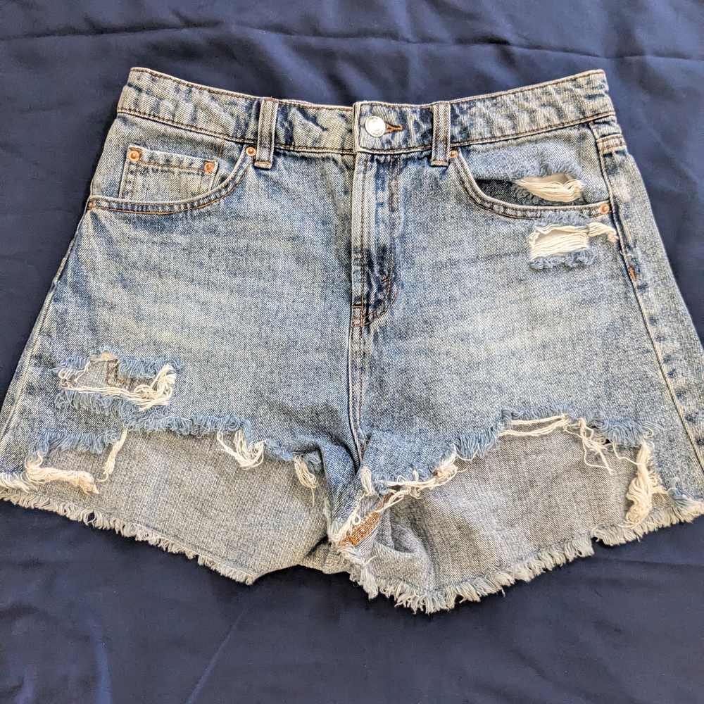 Distressed Denim Shorts